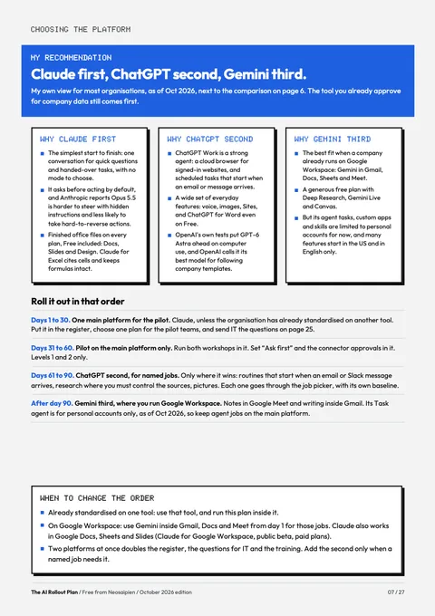 The AI Rollout Plan: The plan: my recommendation