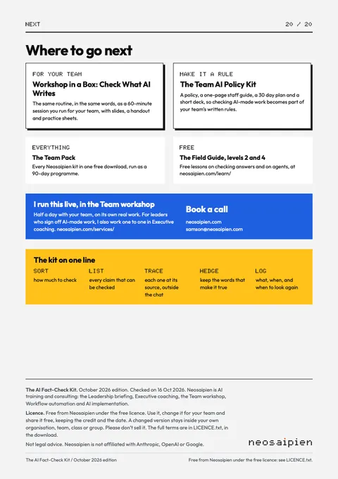 The AI Fact-Check Kit: The guide, where to go next